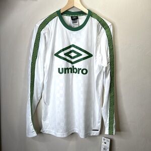 Umbro Men's White Jersey with Green Accents